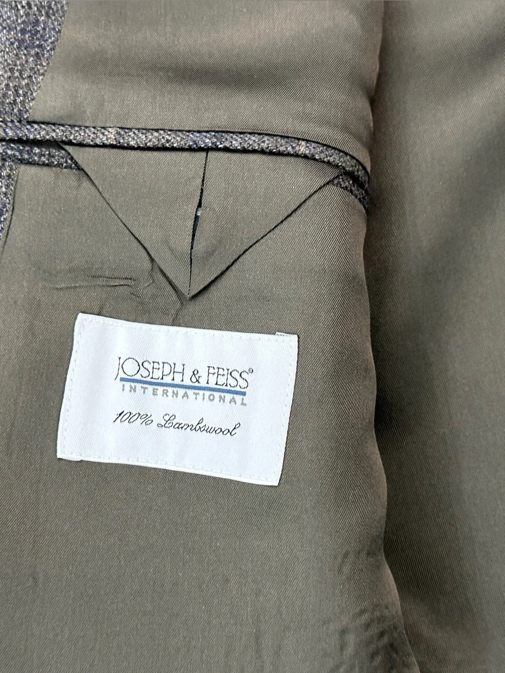 Joseph & Feiss International 100% Lambswool Sport Coat Gray Windowpane Blazer